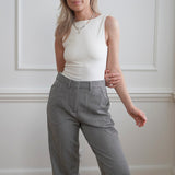 JXMary Melange Regular HW Pants - Dark Grey Melange