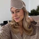 EmilieIC Sleeping Mask - Beige Checks
