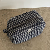 EmilieIC Mini Cosmetic Bag - Navy Checks