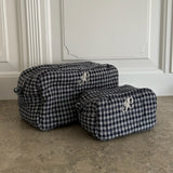 EmilieIC Mini Cosmetic Bag - Navy Checks