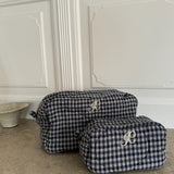 EmilieIC Mini Cosmetic Bag - Navy Checks